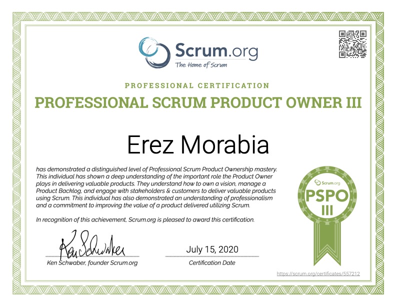 Professional Scrum Product Owner III (PSPO III)