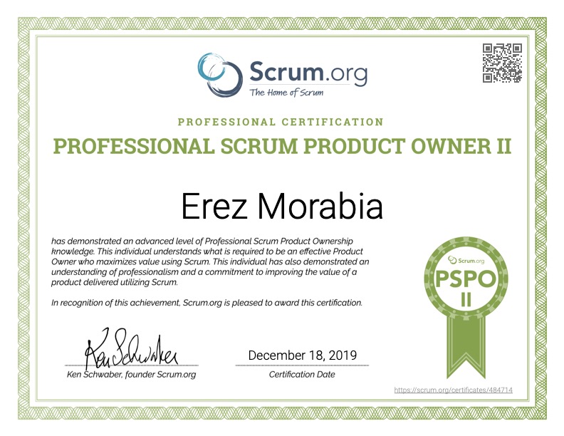 Professional Scrum Product Owner II (PSPO II)