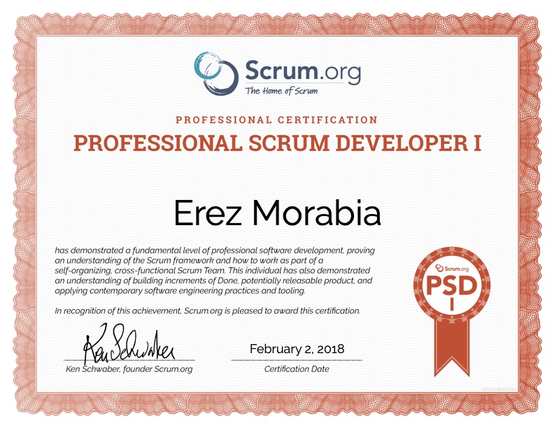 Professional Scrum Developer I (PSD I)