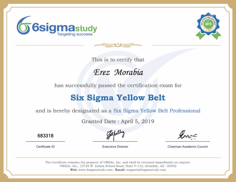 Six Sigma Yellow Belt (6sigmastudy)