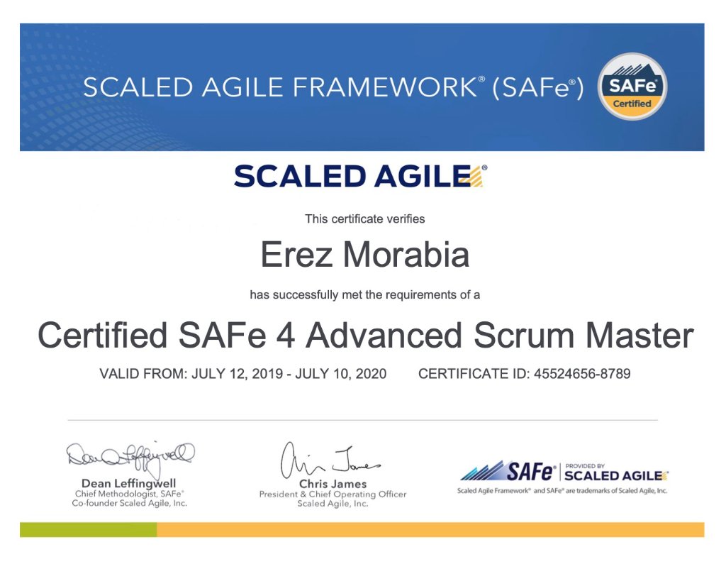 SAFe 4 Advanced Scrum Master (SASM)