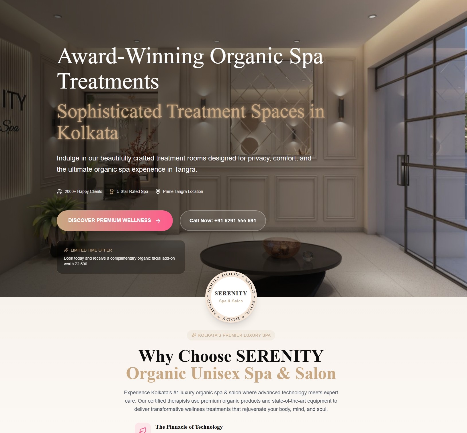 Serenity- Spa & Salon app template.