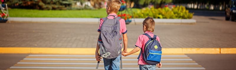 Students on their way to school