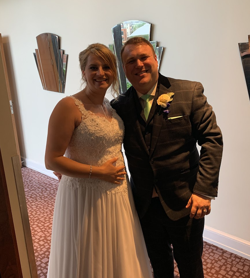 Paula and Daniel on their wedding day
