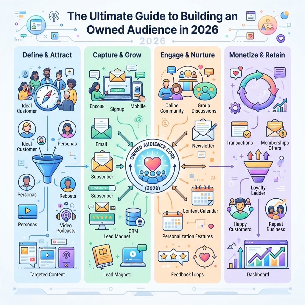 The Ultimate Guide to Building an Owned Audience in 2026 - detailed illustration