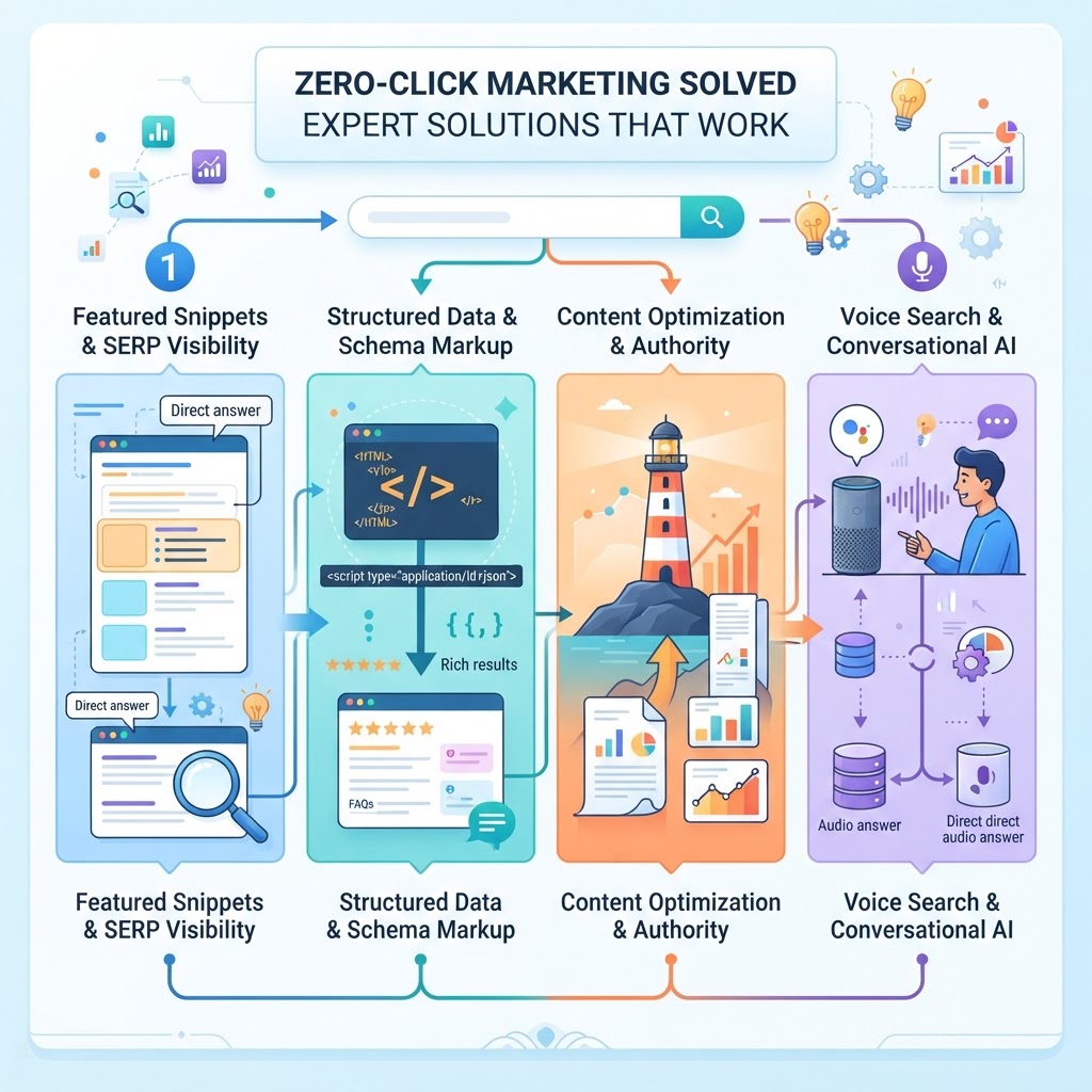 Zero-Click Marketing Solved - Expert Solutions That Work - detailed illustration