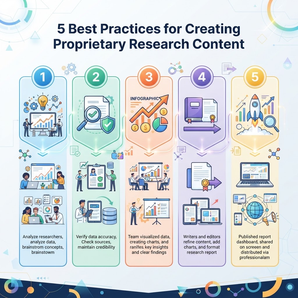 5 Best Practices for Creating Proprietary Research Content - detailed illustration