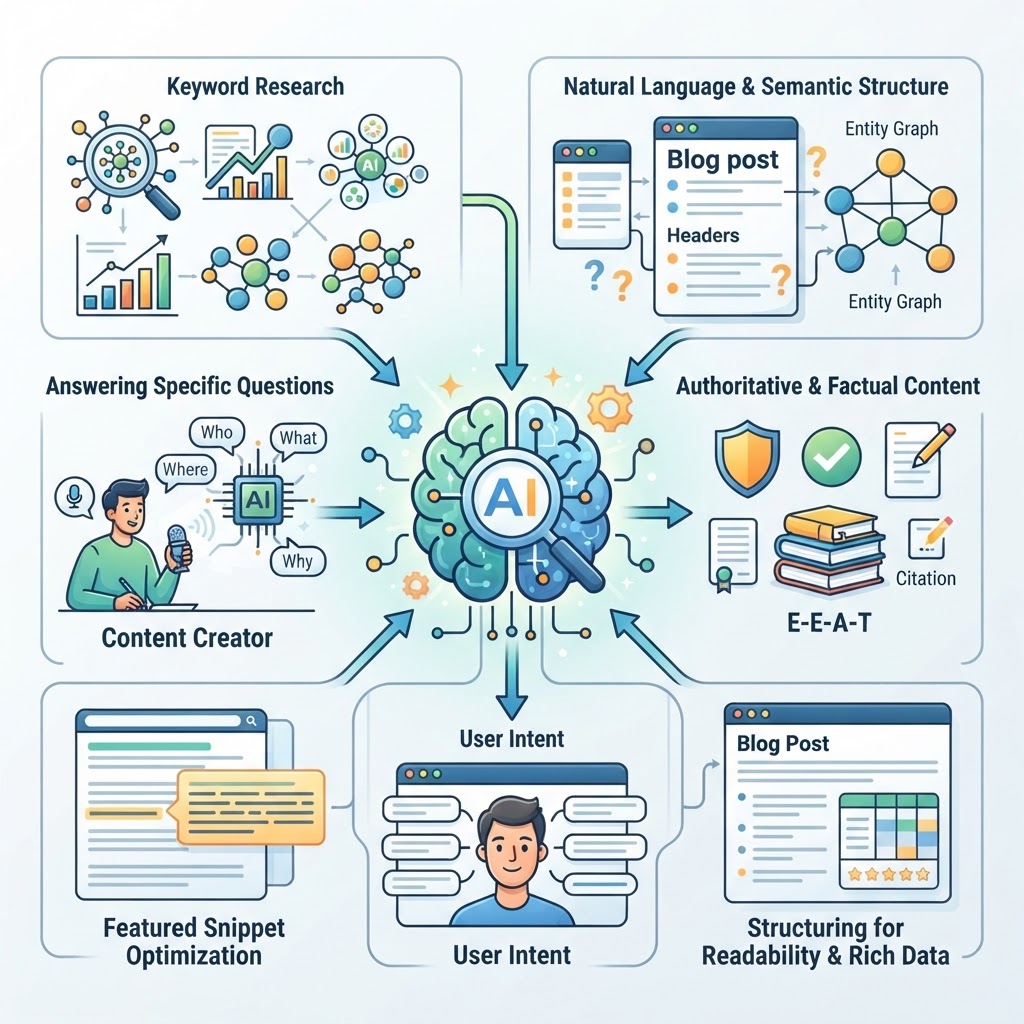 How to Write a Blog Post for AI Search - The Definitive Guide - detailed illustration