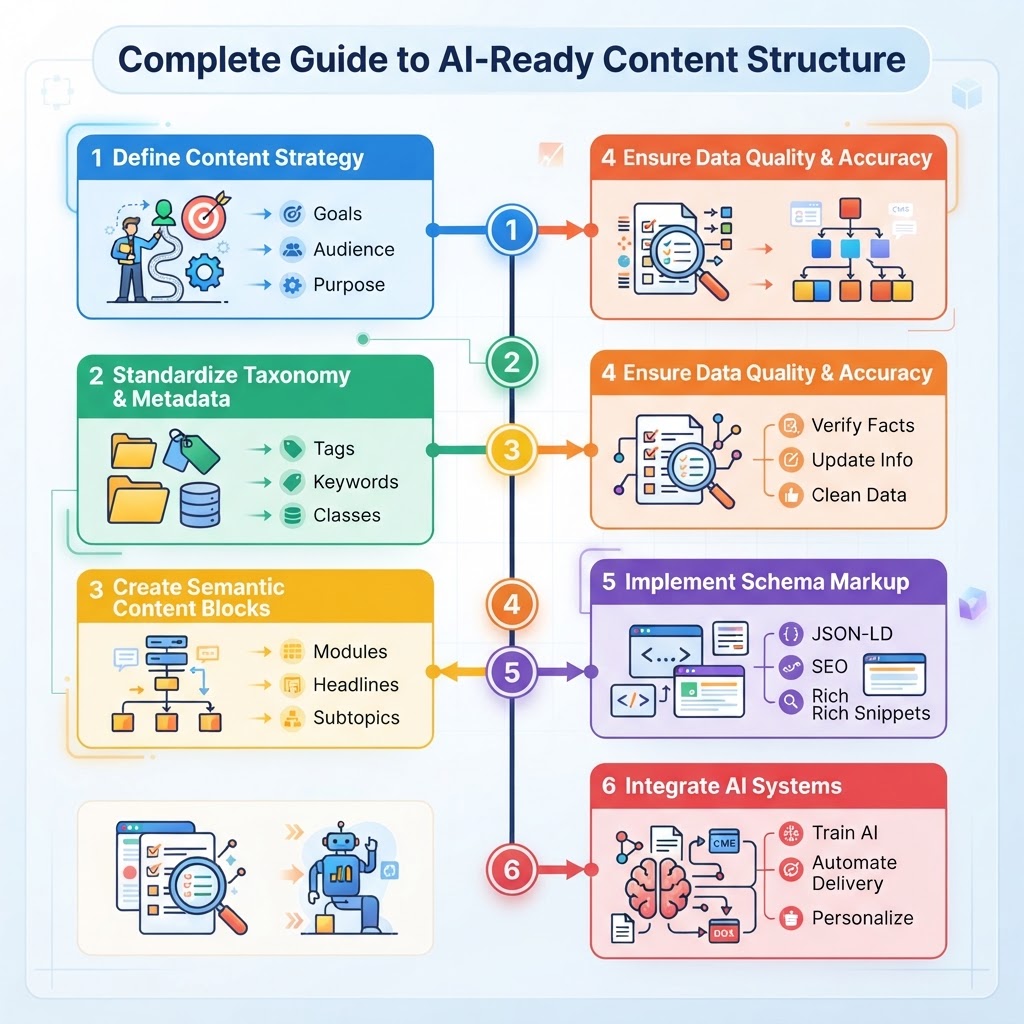 Complete Guide to AI-Ready Content Structure - Step by Step - detailed illustration