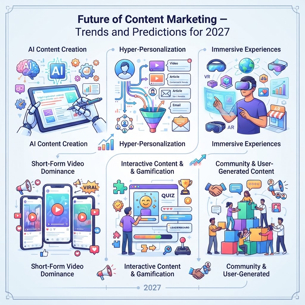 Future of Content Marketing - Trends and Predictions for 2027 - detailed illustration