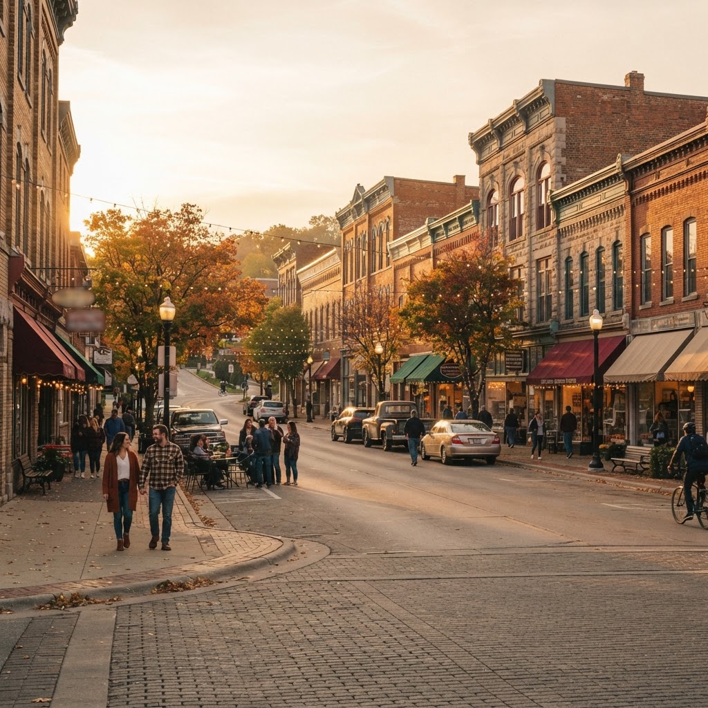 Downtown Fond du Lac at golden hour