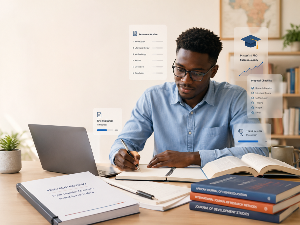 African researcher using AI-powered research platform