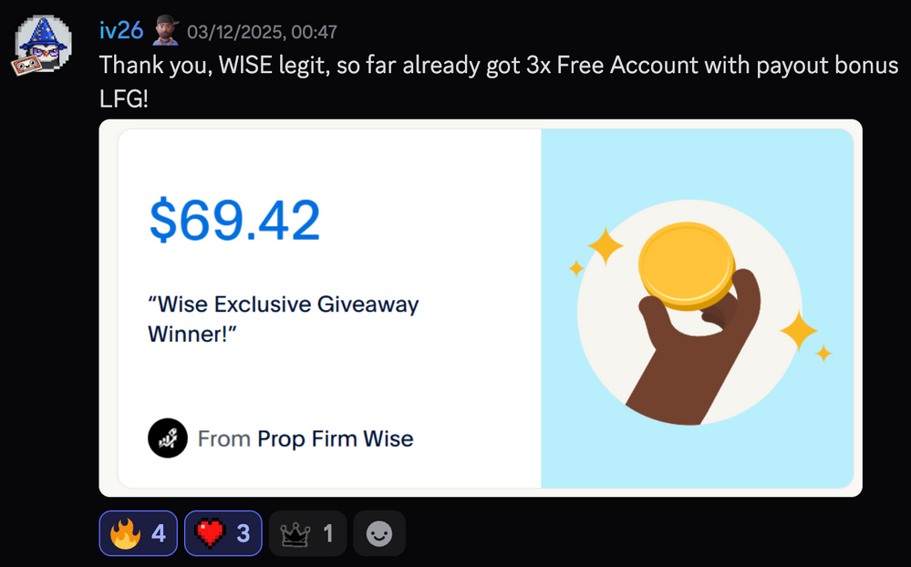 Prop Firm Wise community member review 5