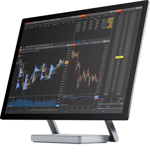 NinjaTrader platform on a desktop monitor