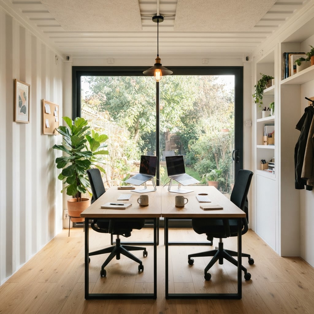 Interior of a 20ft office pod