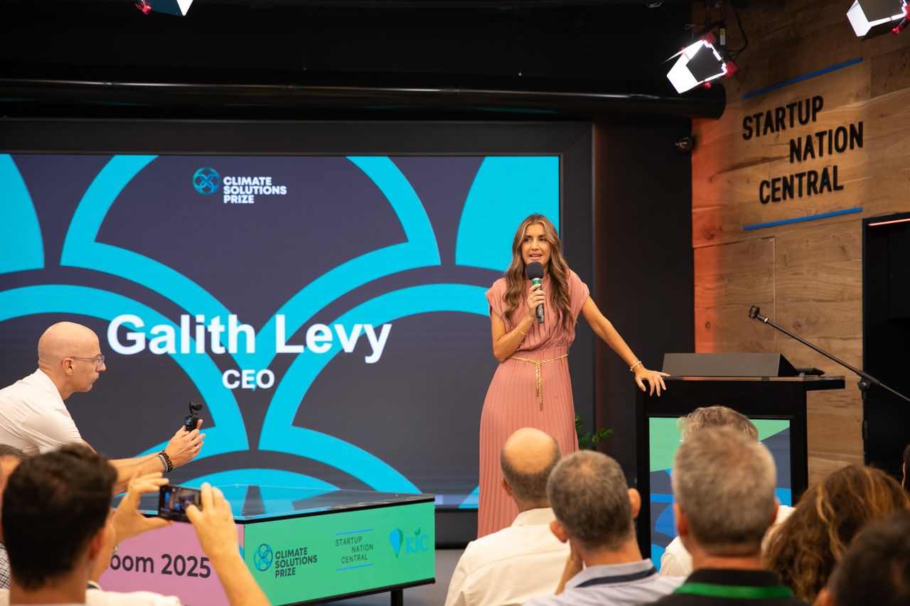 Galith Levy, CEO, speaking on stage at the Climate Solutions Prize 2025