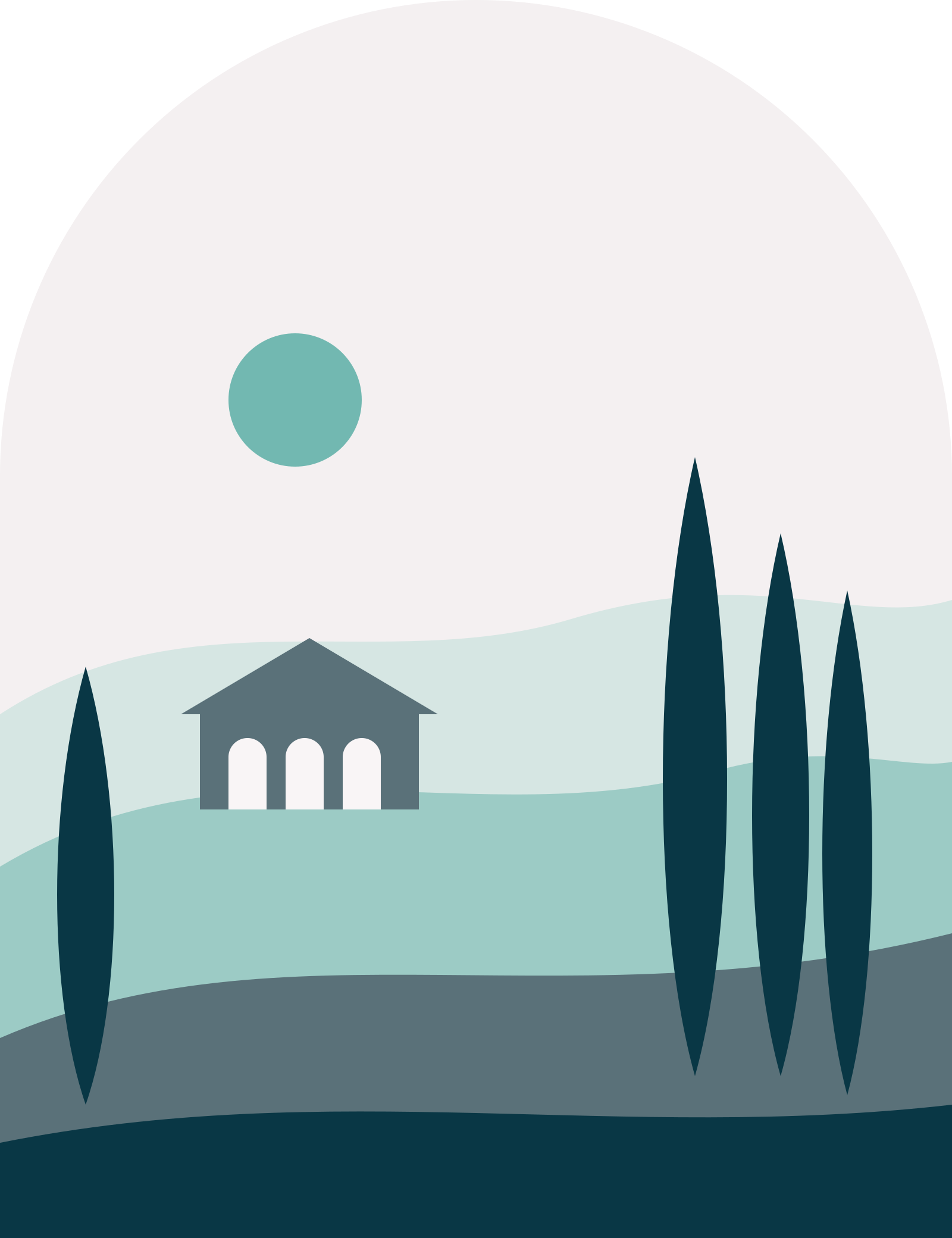 Annuital arch landscape illustration