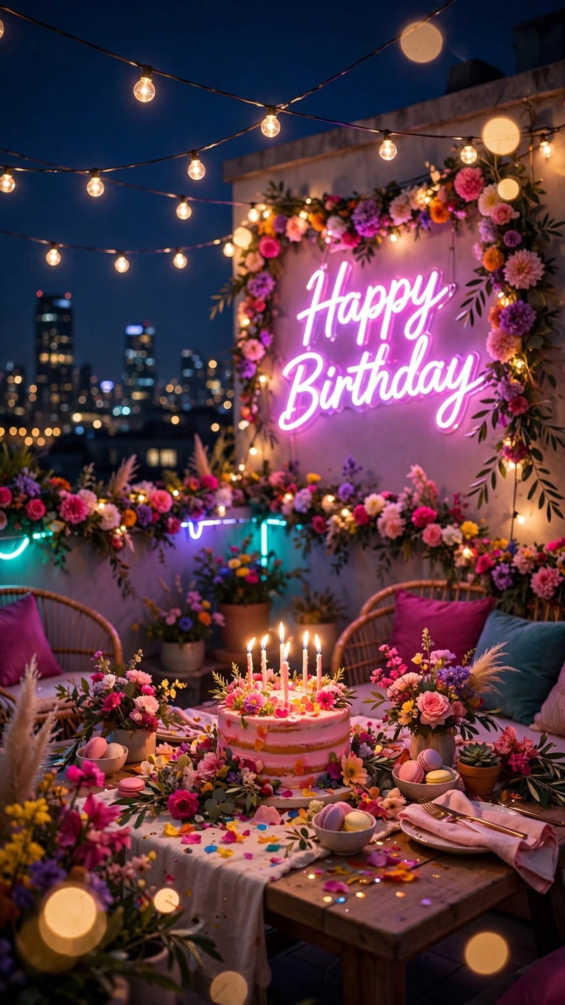Rooftop Neon Birthday