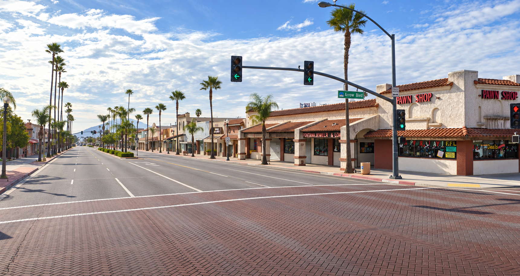Arrow Blvd & Sierra in Downtown Fontana