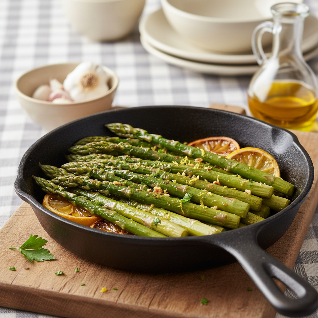 Lemon Garlic Roasted Asparagus