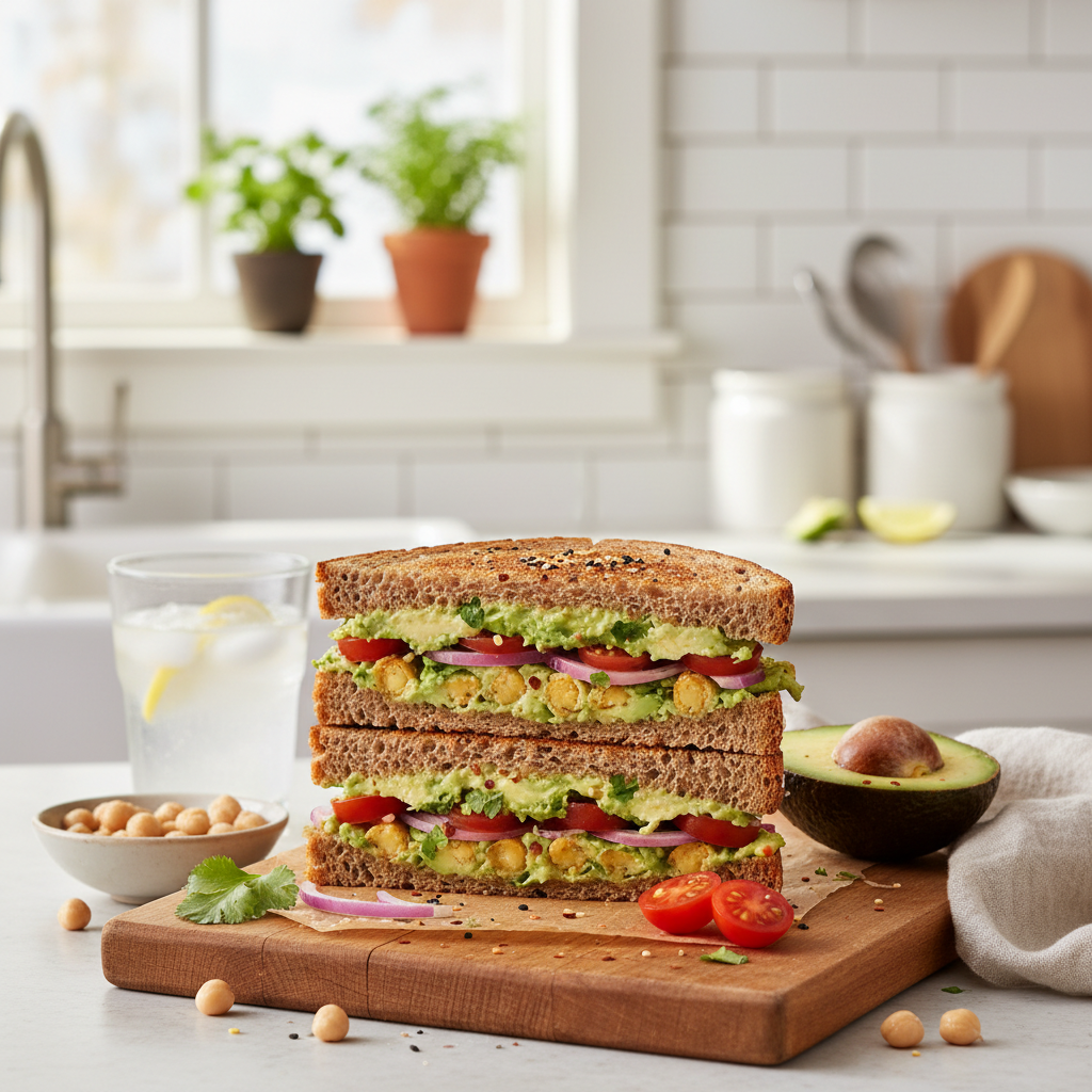 Smashed Avocado Chickpea Sandwich