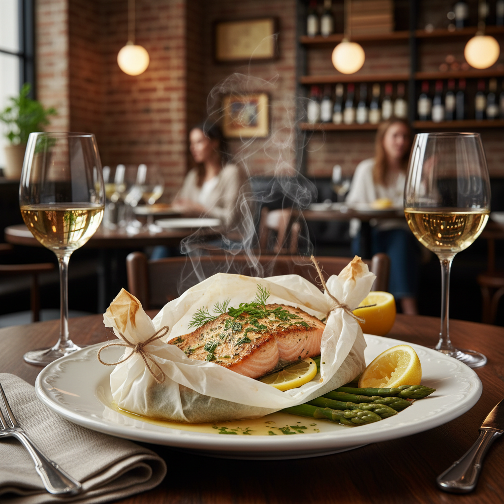 Herbed Salmon en Papillote with Asparagus