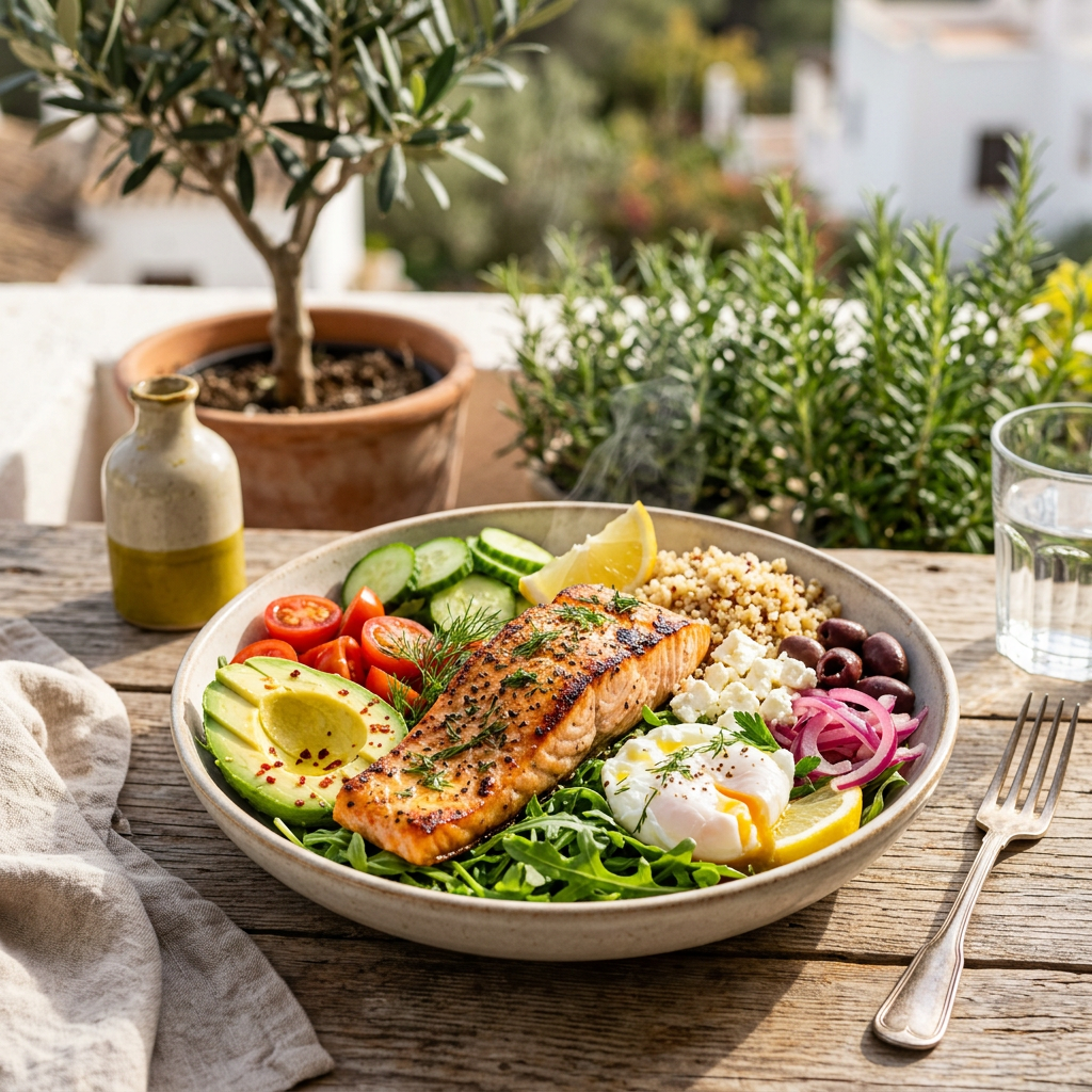 Mediterranean Salmon & Avocado Breakfast Bowl