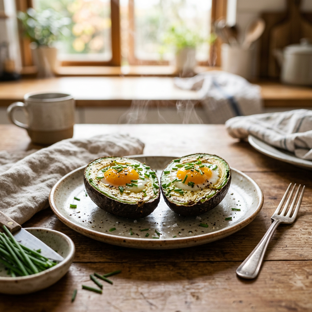 Baked Avocado-Egg Breakfast Boats