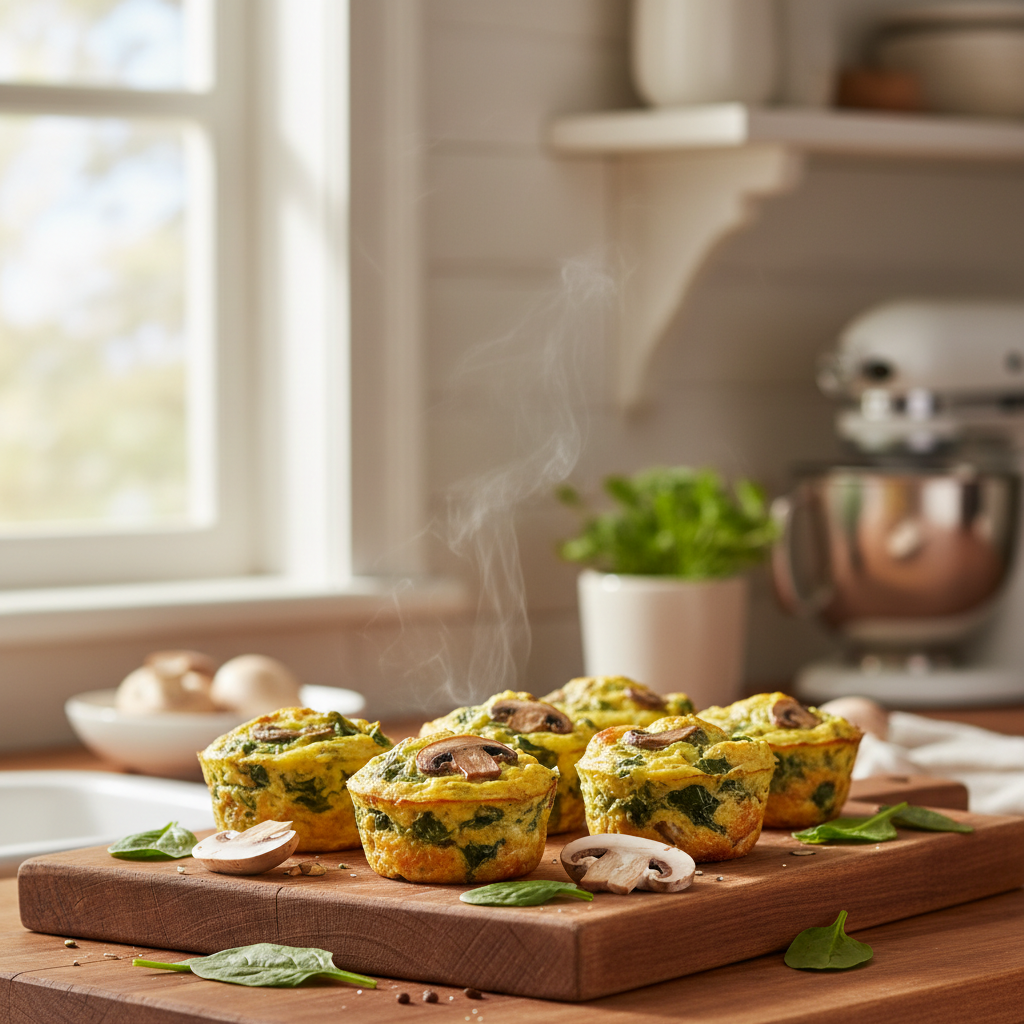 Egg & Spinach Frittata Cups with Mushrooms