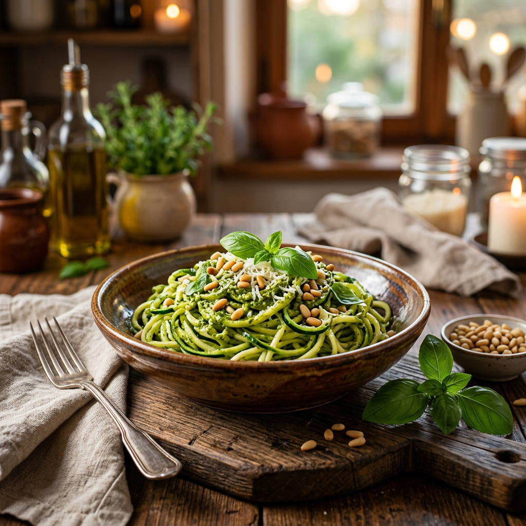 Gluten-Free Zucchini Noodles with Pesto