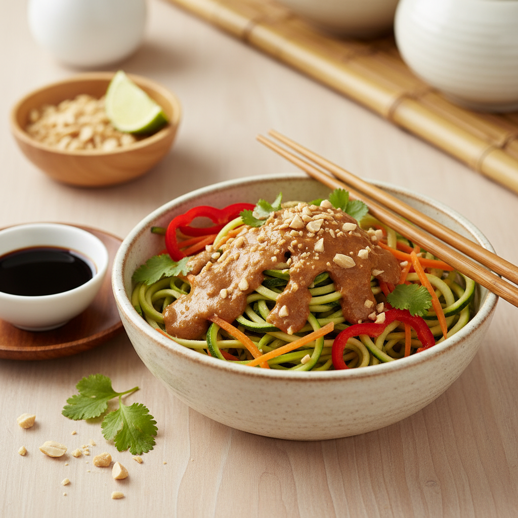 Zucchini Noodles with Peanut Sauce