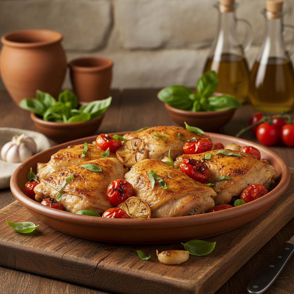 Tomato-Basil Chicken Thighs
