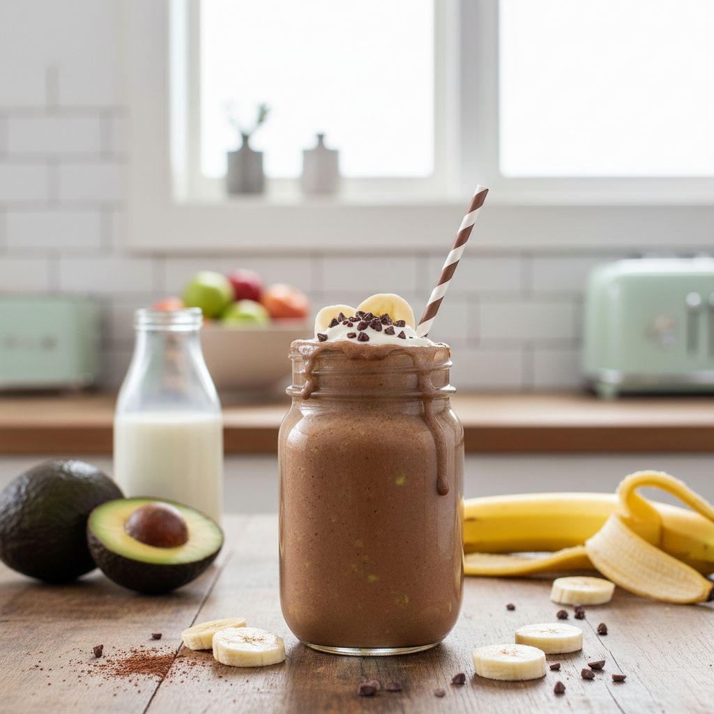 Chocolate Avocado Banana Smoothie