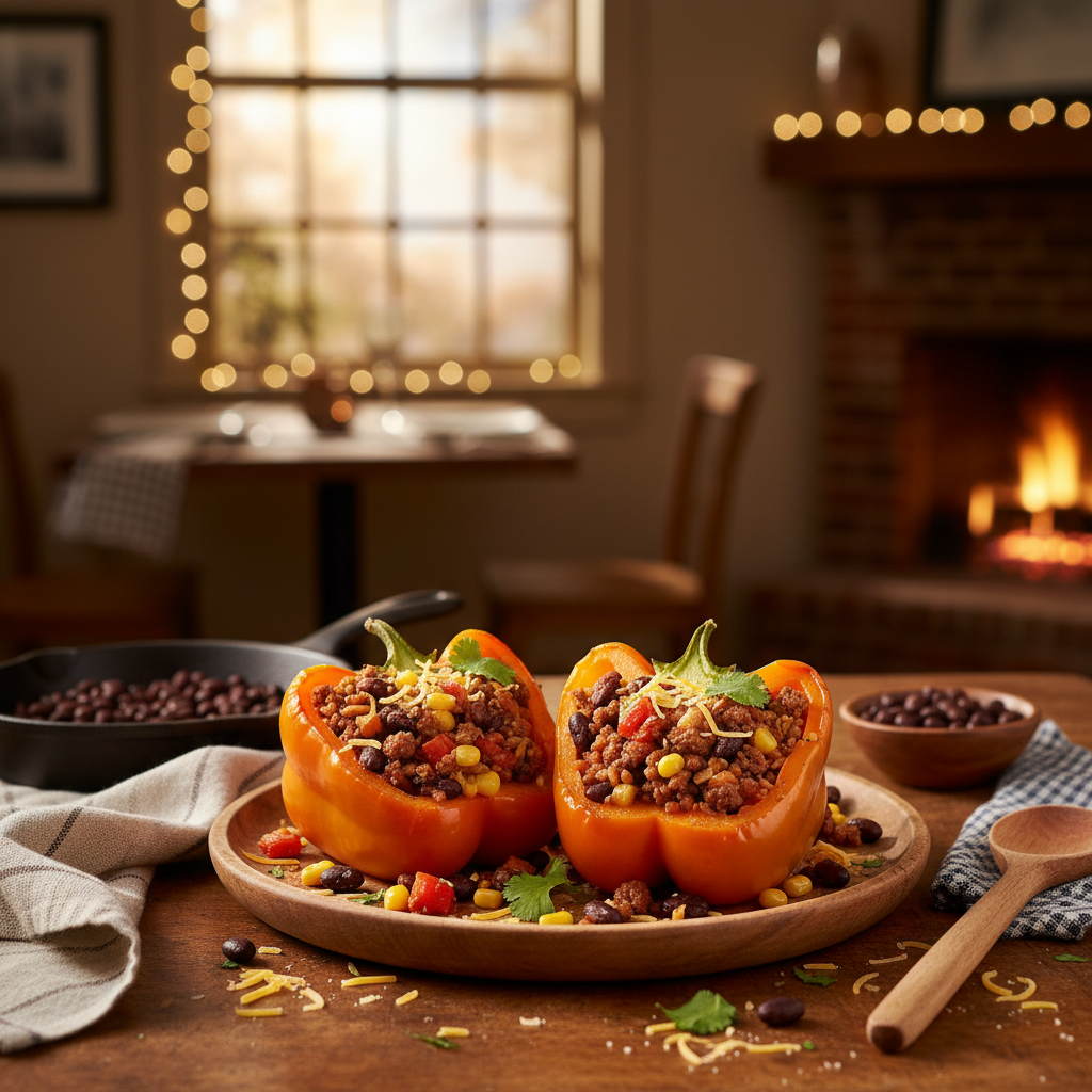 Stuffed Bell Peppers with Brown Rice