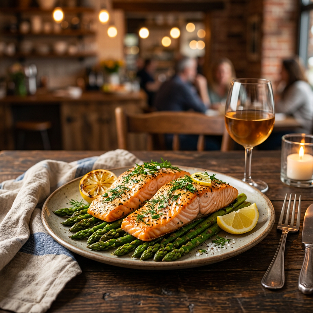 Herb-Roasted Salmon with Lemon Asparagus