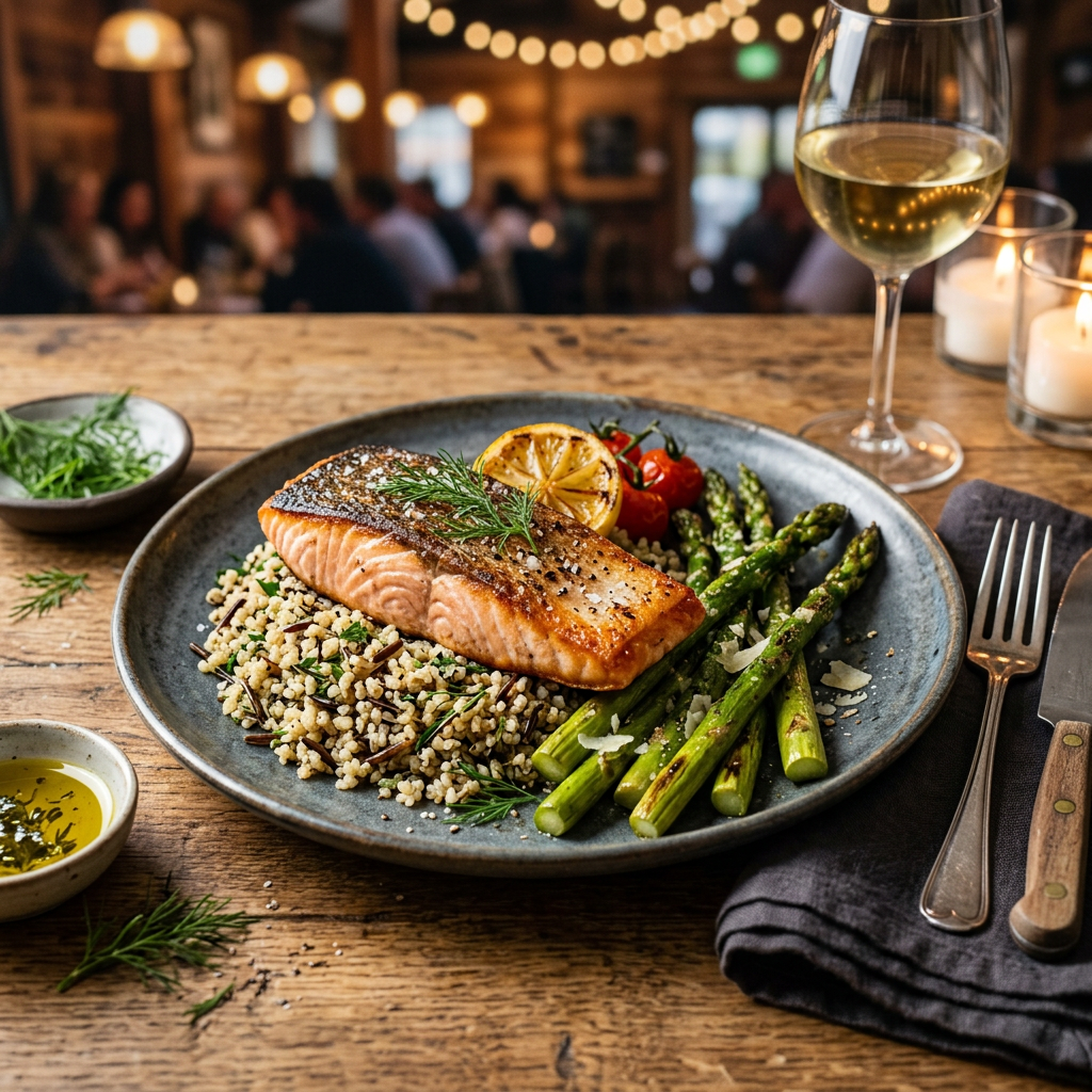 Pan-Seared Salmon with Lemon Asparagus