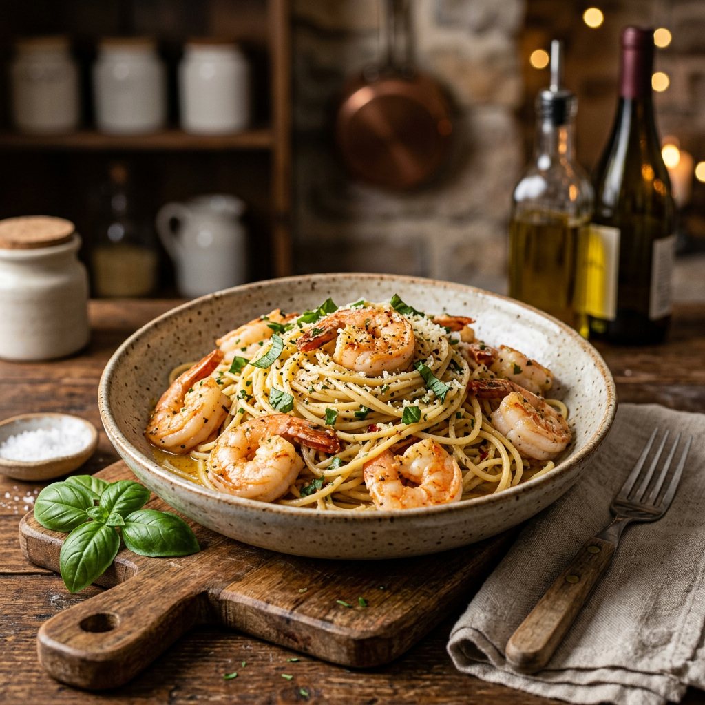Garlic Butter Shrimp Pasta