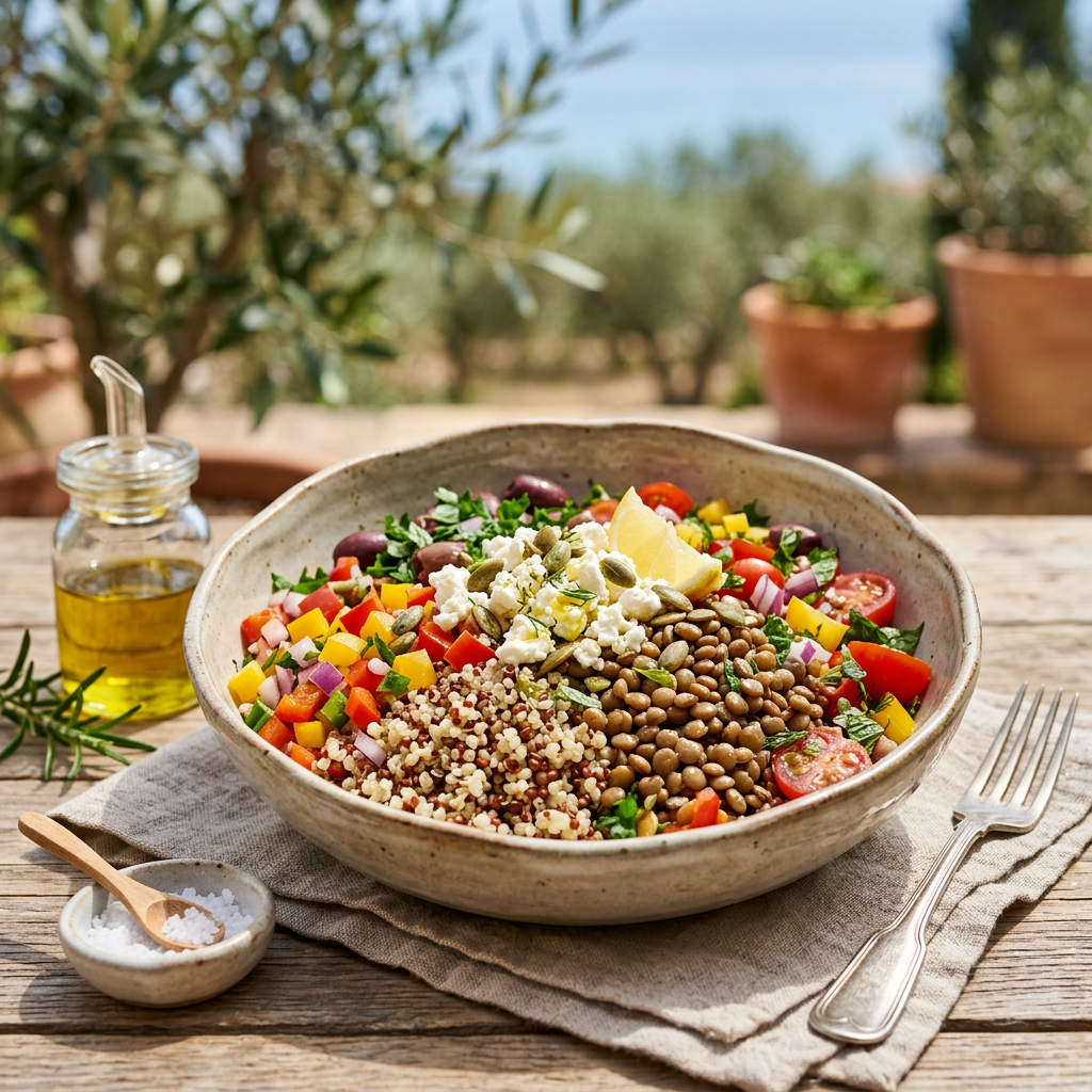 Savory Quinoa and Lentil Bowl