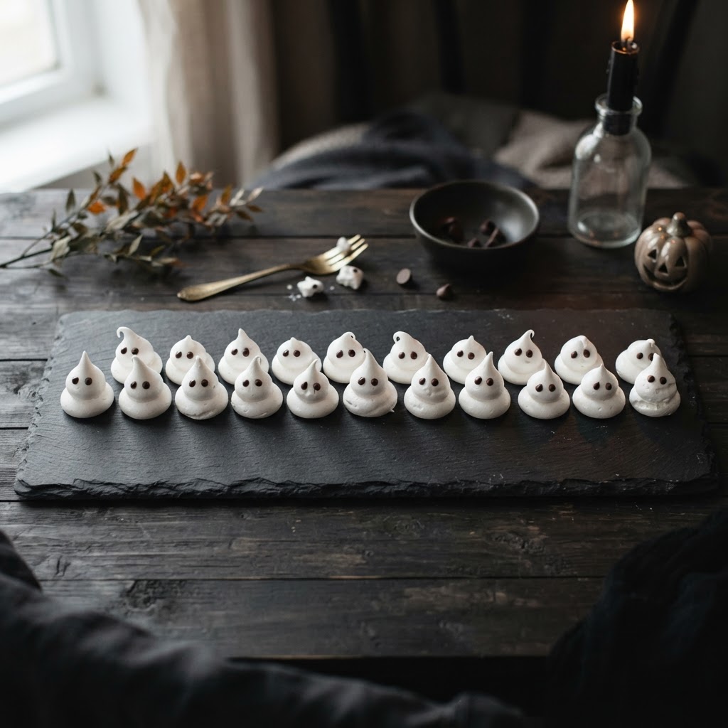 Ghostly Meringue Kisses