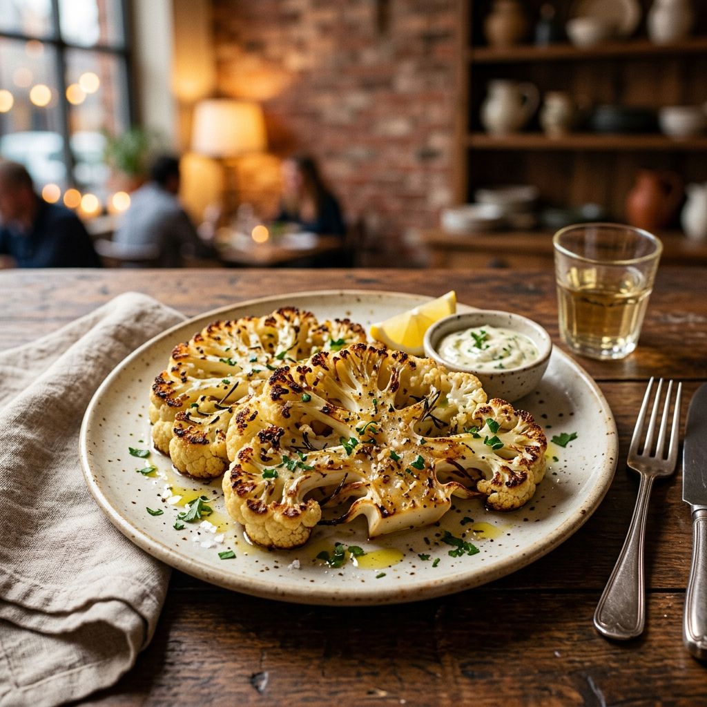 Garlic Roasted Cauliflower Steaks