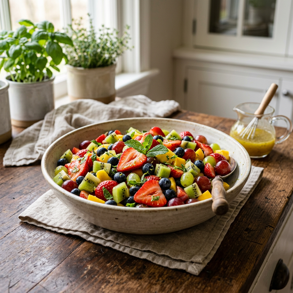 Fruit Salad with Honey Lime Dressing