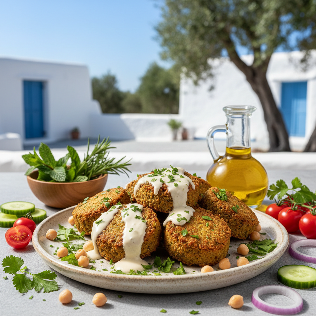 Baked Falafel with Tahini Sauce