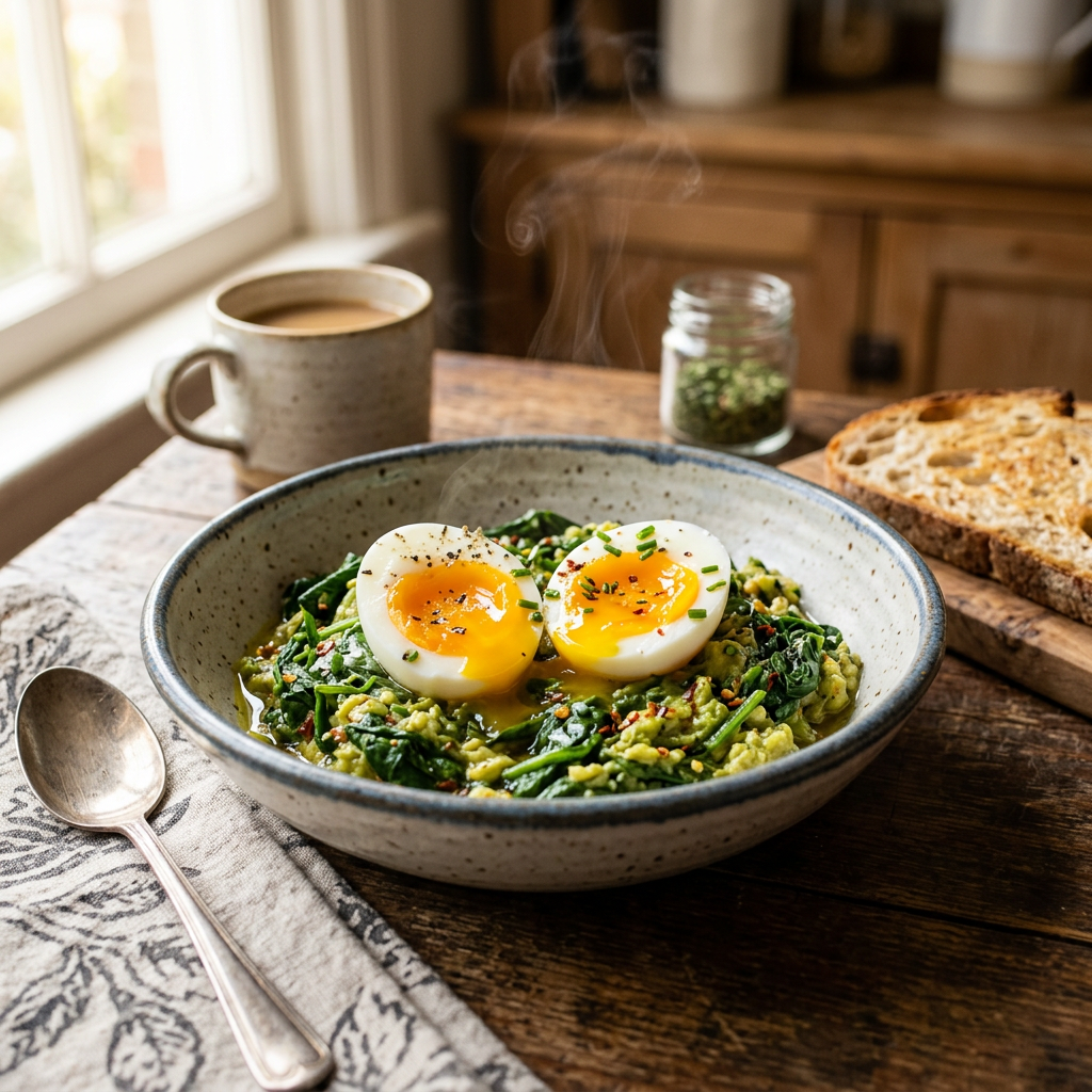 Creamy Avocado & Spinach Soft‑Boiled Eggs
