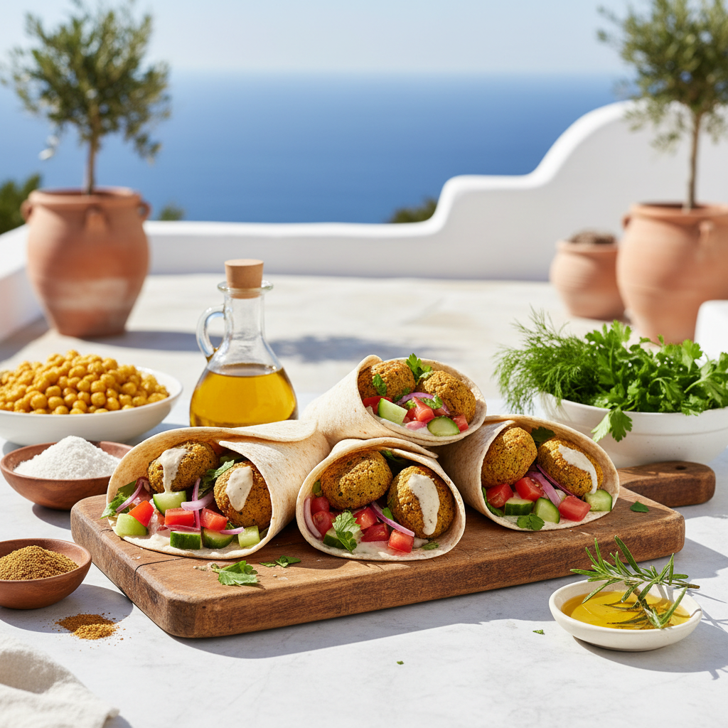 Baked Falafel Wraps