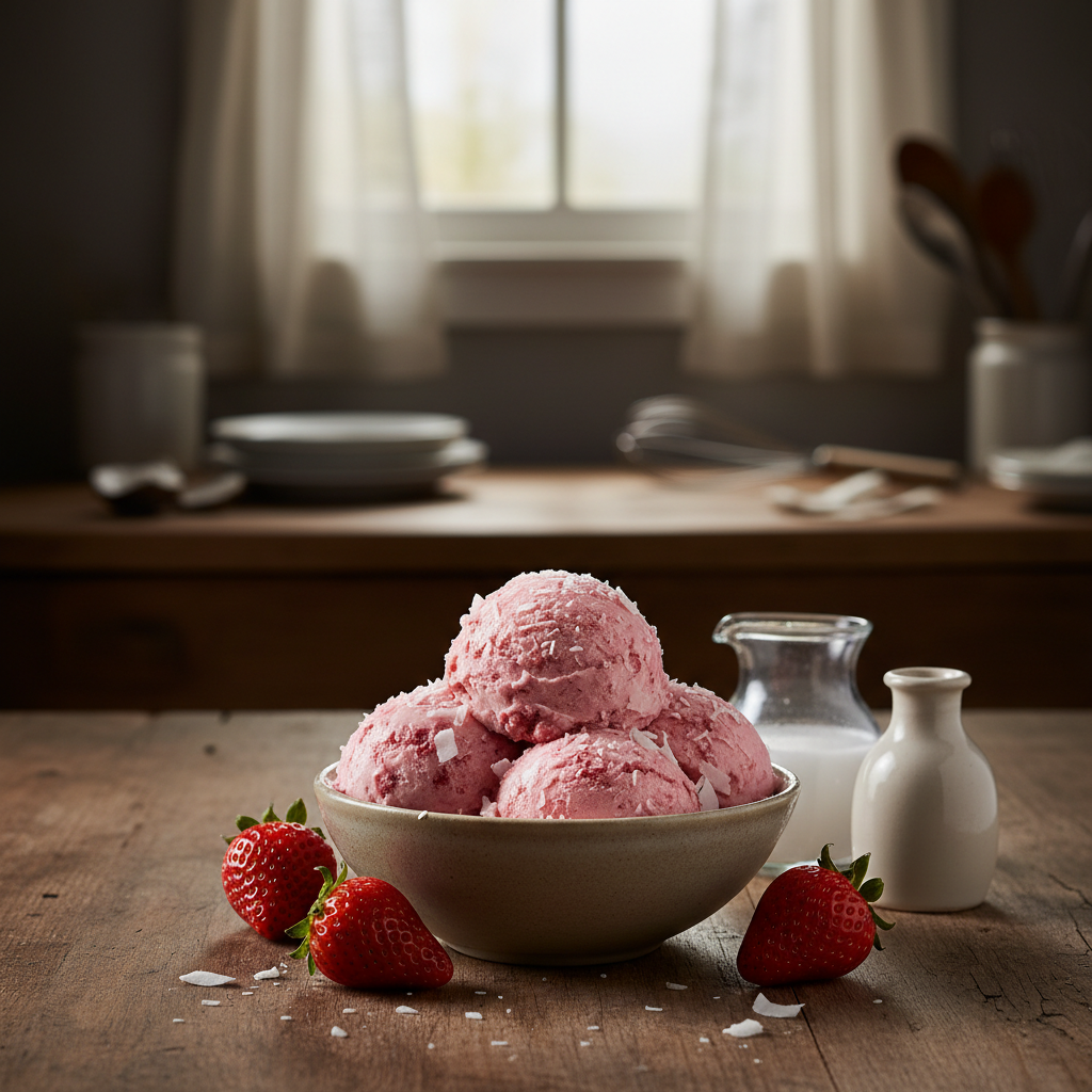 Strawberry Coconut Sorbet