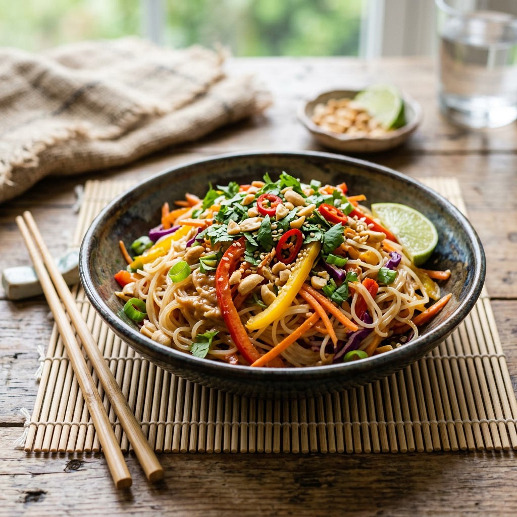 Thai Spicy Peanut Noodle Salad