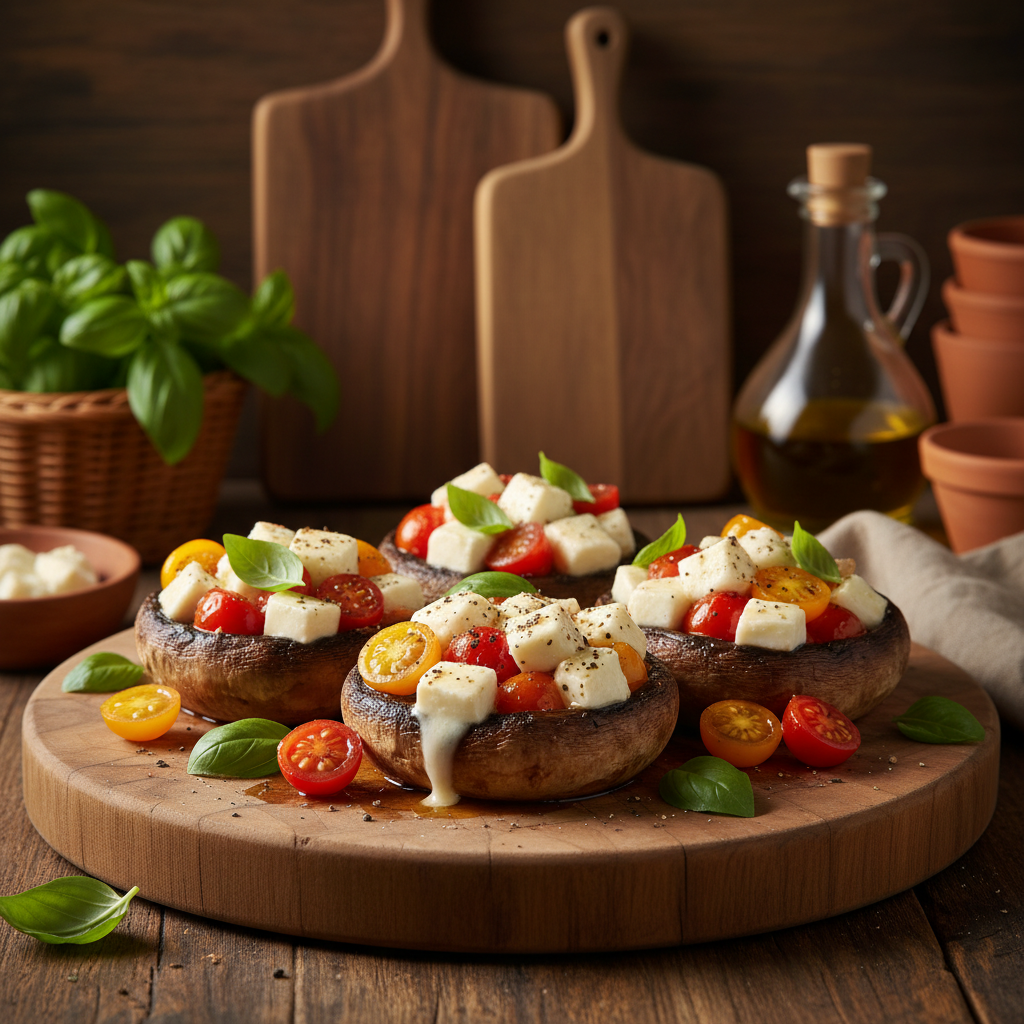 Caprese Stuffed Portobello Mushrooms