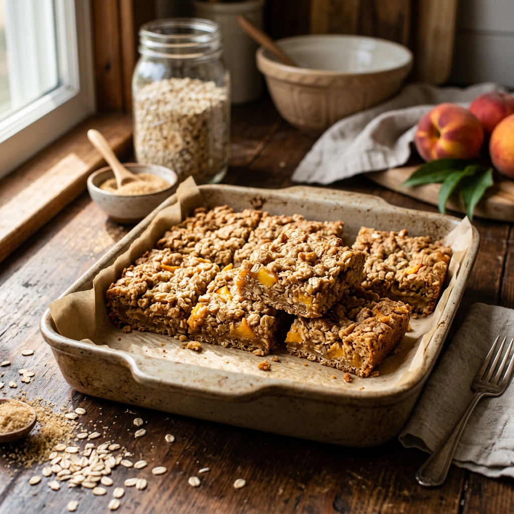 Peach Oatmeal Cookie Bars
