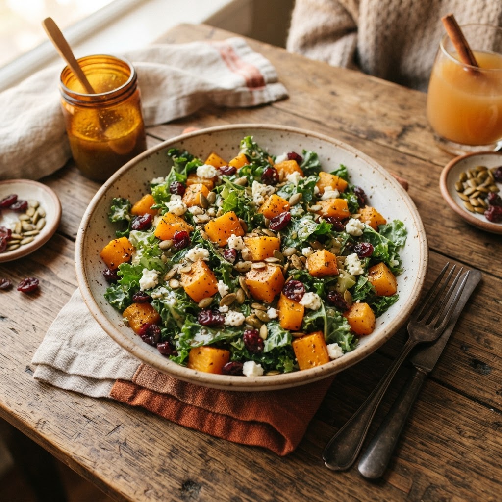 Roasted Butternut Squash and Kale Salad