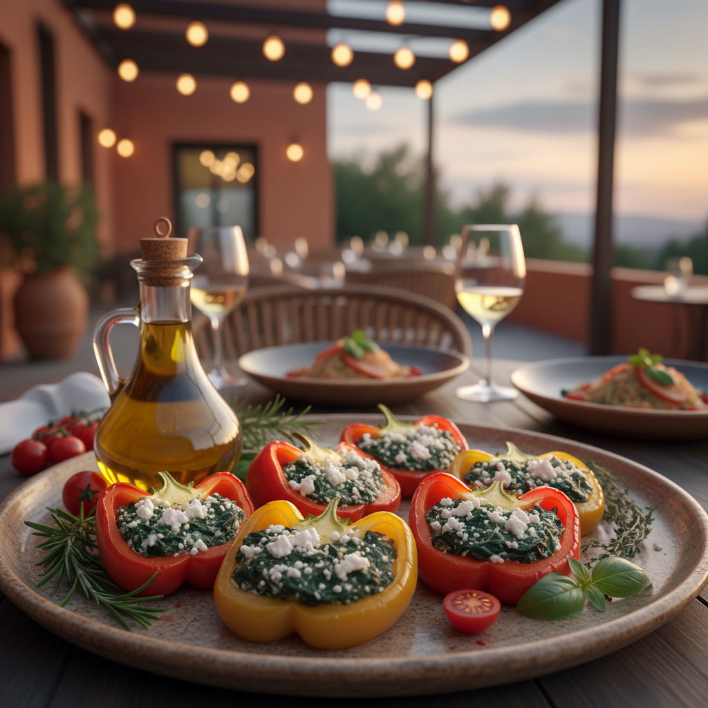 Spinach and Feta Stuffed Peppers